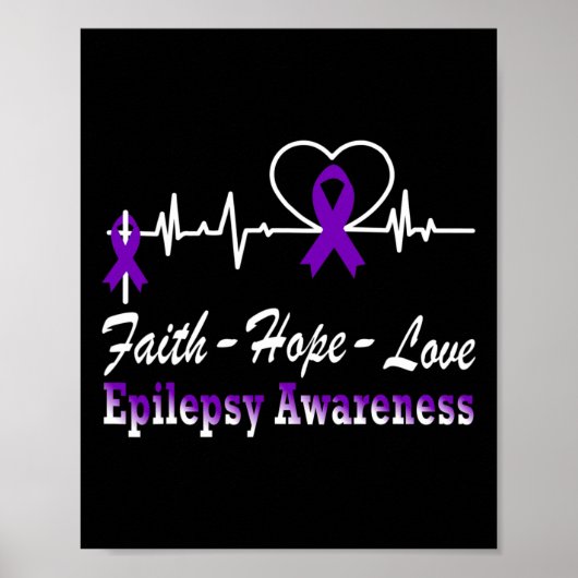 Epilepsy Awareness Paars Ribbon Epilepsy Christia Poster (Voorkant)