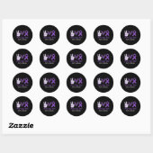 Epilepsy Awareness Peace Love Cure Leopard Ronde Sticker (Vel)