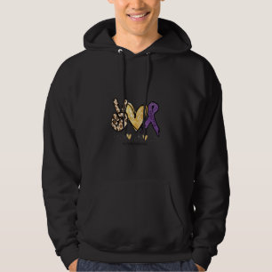 Epilepsy Awareness Peace Love Cure Paars Hoodie
