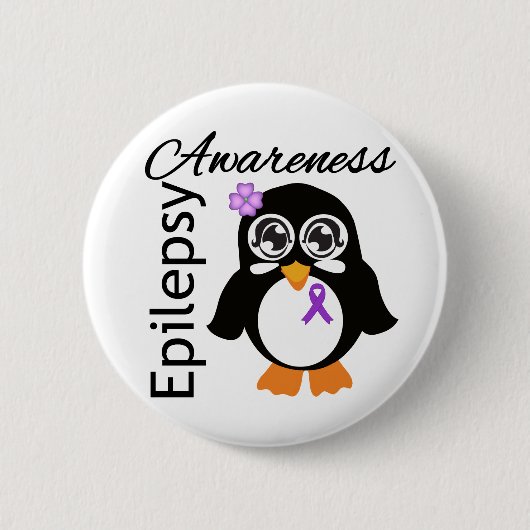 Epilepsy Awareness Penguin Ronde Button 5,7 Cm (Voorkant)