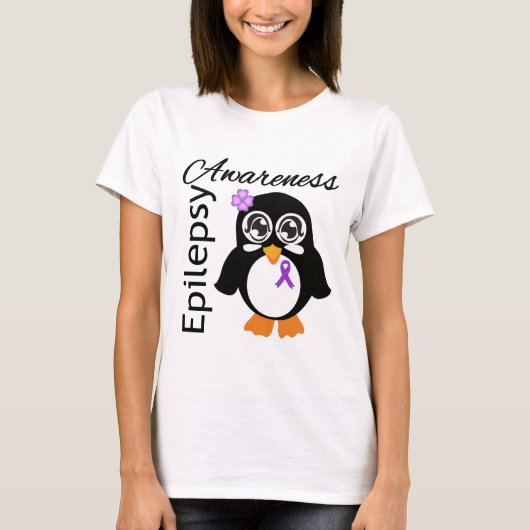 Epilepsy Awareness Penguin T-shirt (Voorkant)
