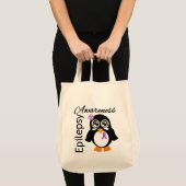 Epilepsy Awareness Penguin Tote Bag (Voorkant (product))