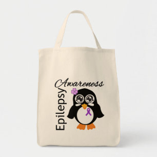 Epilepsy Awareness Penguin Tote Bag
