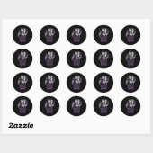 Epilepsy Awareness Proud Dad Purple Ribbon Seizure Ronde Sticker (Vel)