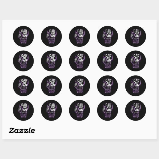 Epilepsy Awareness Proud Dad Purple Ribbon Seizure Ronde Sticker (Vel)