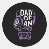 Epilepsy Awareness Proud Dad Purple Ribbon Seizure Ronde Sticker (Voorkant)