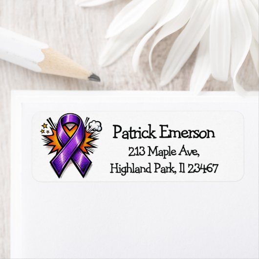 Epilepsy Awareness | Purple Awareness Ribbon Etiket (Insitu)
