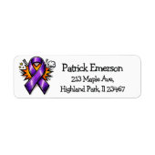 Epilepsy Awareness | Purple Awareness Ribbon Etiket (Voorkant)