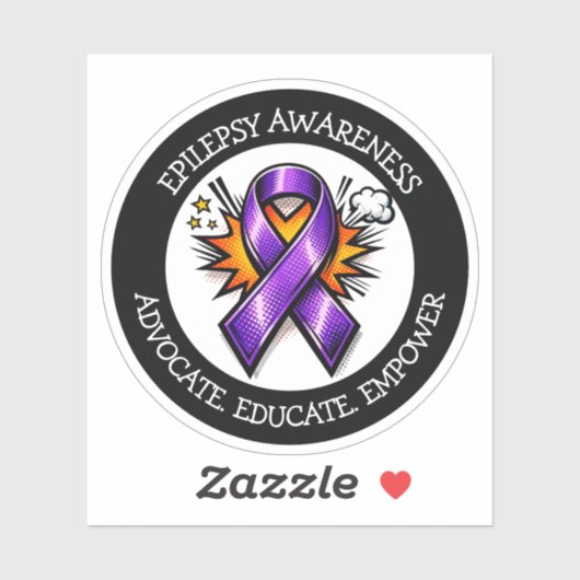 Epilepsy Awareness | Purple Awareness Ribbon Sticker (Vel)