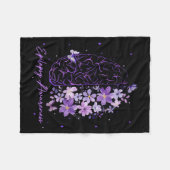 Epilepsy Awareness Purple Brain Flower Support Squ Fleece Deken (Voorkant (Horizontaal))