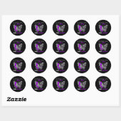 Epilepsy Awareness Purple Butterflies  Ronde Sticker (Vel)