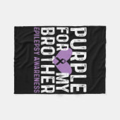 Epilepsy Awareness Purple For My Brother Ribbon Fleece Deken (Voorkant (Horizontaal))