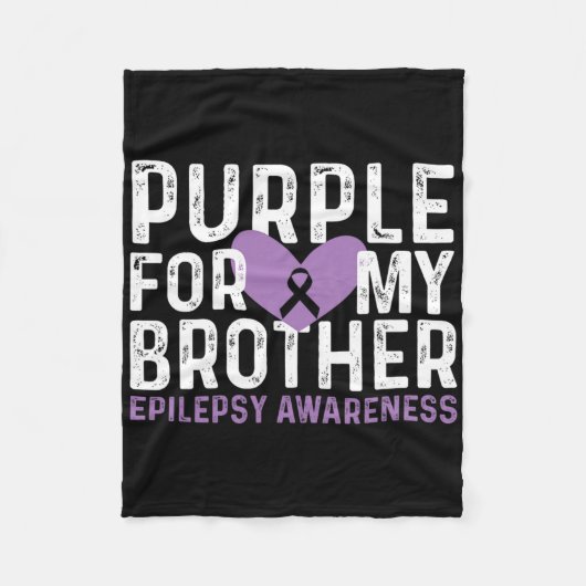 Epilepsy Awareness Purple For My Brother Ribbon Fleece Deken (Voorkant)