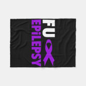 Epilepsy Awareness - Purple Ribbon Epilepsy Awaren Fleece Deken (Voorkant (Horizontaal))