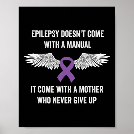 Epilepsy Awareness Purple Ribbon - Epilepsy Awaren Poster (Voorkant)