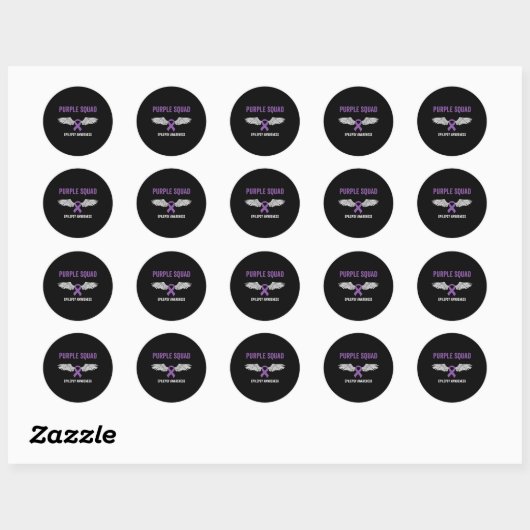 Epilepsy Awareness Purple Ribbon - Epilepsy Awaren Ronde Sticker (Vel)
