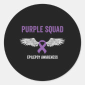 Epilepsy Awareness Purple Ribbon - Epilepsy Awaren Ronde Sticker (Voorkant)