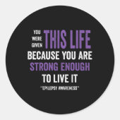 Epilepsy Awareness Purple Ribbon - Epilepsy Awaren Ronde Sticker (Voorkant)