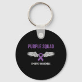 Epilepsy Awareness Purple Ribbon - Epilepsy Awaren Sleutelhanger (Voorkant)