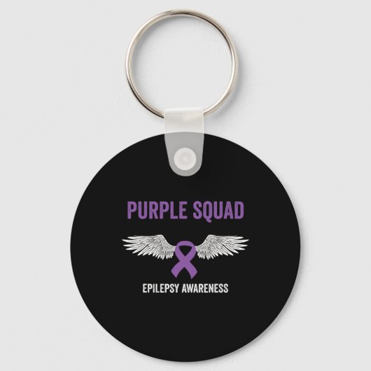 Epilepsy Awareness Purple Ribbon - Epilepsy Awaren Sleutelhanger (Voorkant)