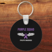 Epilepsy Awareness Purple Ribbon - Epilepsy Awaren Sleutelhanger (Voorkant)