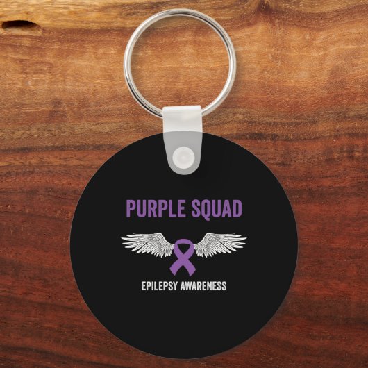 Epilepsy Awareness Purple Ribbon - Epilepsy Awaren Sleutelhanger (Voorkant)