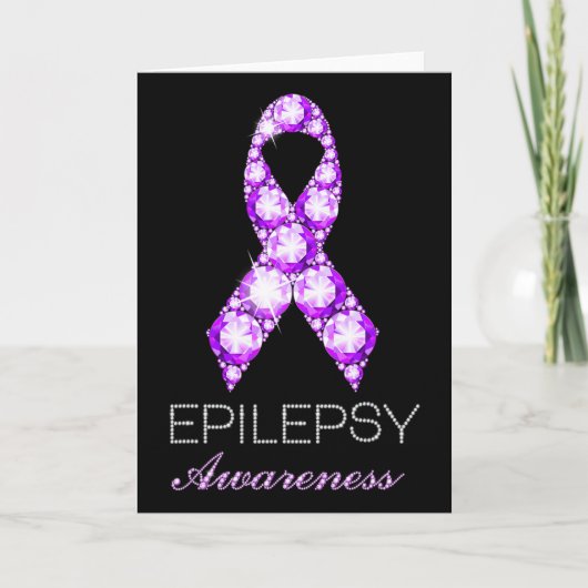 Epilepsy Awareness Purple Ribbon Epilepsy Awarenes Kaart (Voorkant)