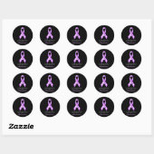 Epilepsy Awareness Purple Ribbon Epilepsy Awarenes Ronde Sticker (Vel)
