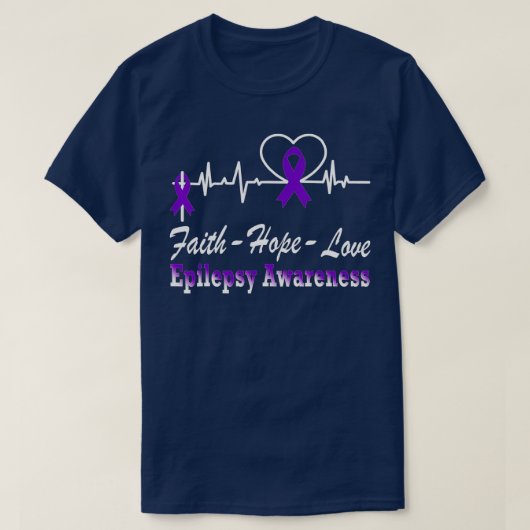 Epilepsy Awareness Purple Ribbon Epilepsy Christia T-shirt (Design voorkant)