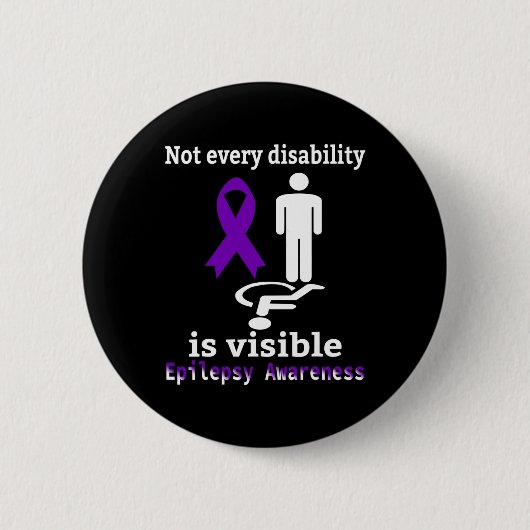 Epilepsy Awareness Purple Ribbon Epilepsy Support Ronde Button 5,7 Cm (Voorkant)