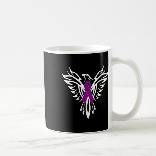 Epilepsy Awareness Purple Ribbon Phoenix  Koffiemok (Rechts)