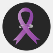 Epilepsy Awareness Purple Ribbon Pocket  Ronde Sticker (Voorkant)