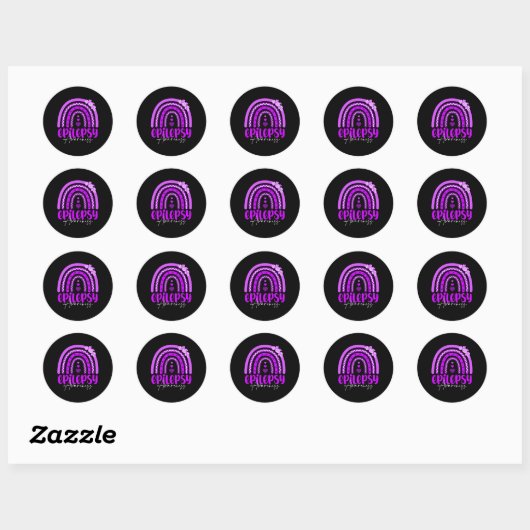 Epilepsy Awareness-rainbow Purple .co  Ronde Sticker (Vel)