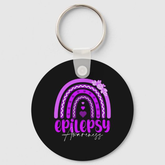 Epilepsy Awareness-rainbow Purple .co Sleutelhanger (Voorkant)
