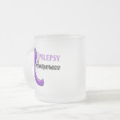 Epilepsy Awareness Ribbon Matglas Koffiemok (Voorkant links)