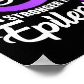 Epilepsy Awareness Ribbon Mijn God is sterker dan Poster (Hoek)