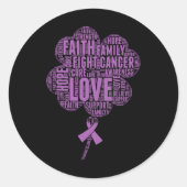 Epilepsy Awareness Ribbon  Ronde Sticker (Voorkant)