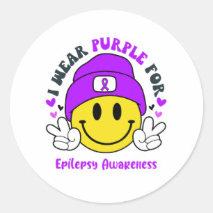 Epilepsy Awareness Ribbon Support Giften Ronde Sticker