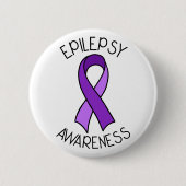 Epilepsy Awareness Ribbon Support Ronde Button 5,7 Cm (Voorkant)