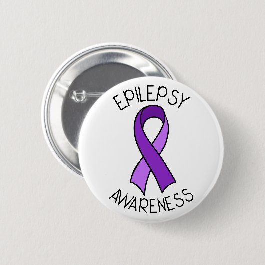 Epilepsy Awareness Ribbon Support Ronde Button 5,7 Cm (Voorkant /achterkant)