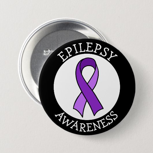 Epilepsy Awareness Ribbon Support Ronde Button 7,6 Cm (Voorkant /achterkant)