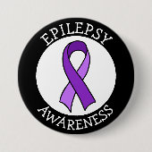 Epilepsy Awareness Ribbon Support Ronde Button 7,6 Cm (Voorkant)