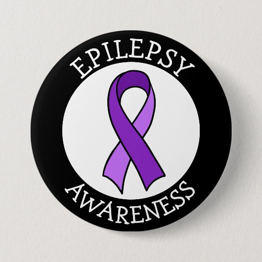 Epilepsy Awareness Ribbon Support Ronde Button 7,6 Cm (Voorkant)