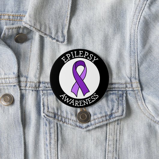 Epilepsy Awareness Ribbon Support Ronde Button 7,6 Cm (In situ)