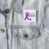 Epilepsy Awareness Ribbon Vierkante Button 5,1 Cm (In situ)