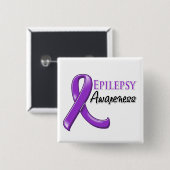 Epilepsy Awareness Ribbon Vierkante Button 5,1 Cm (Voorkant /achterkant)