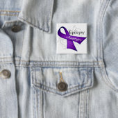 Epilepsy Awareness Ribbon Vierkante Button 5,1 Cm (In situ)