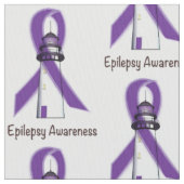 Epilepsy Awareness Ribbon with Lighthouse of Hope Stof (Close Up)