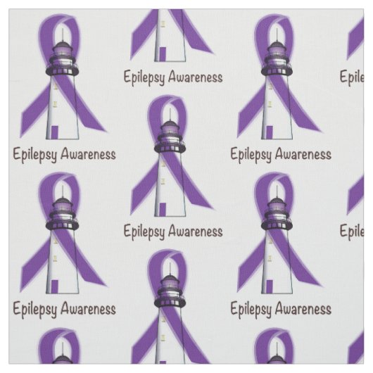 Epilepsy Awareness Ribbon with Lighthouse of Hope Stof (Swatch)