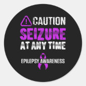 Epilepsy Awareness Seizure Epileptic Warrior Survi Ronde Sticker (Voorkant)